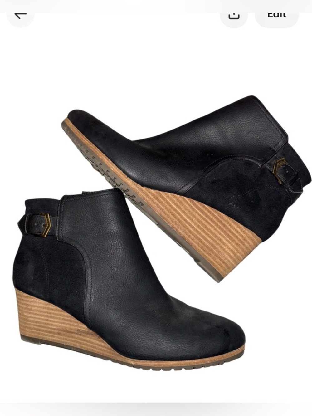 Dr. Scholl's Cameo Noelle Ankle Bootie Black Wedge Size 10